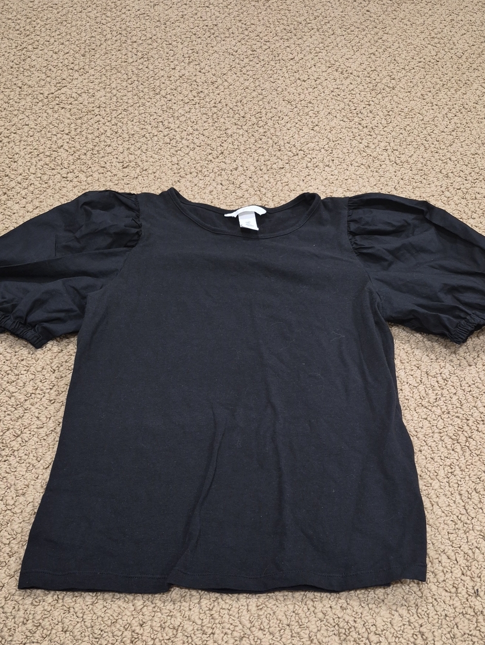 H&M Black Puff Sleeve Short-Sleeve Tee
